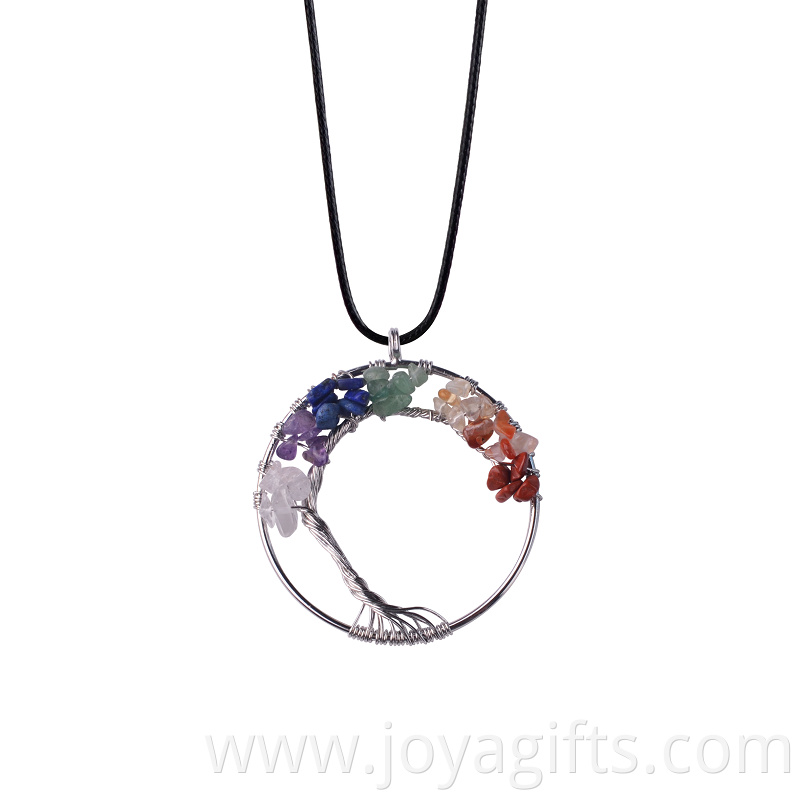 7 chakras stone necklace pendant